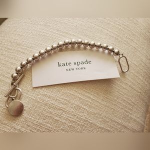 Kate Spade silver plated toggle beaded bracelet